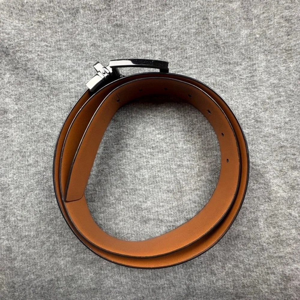 Perry‎ Ellis Mens Reversible Belt Black Brown Genuine Leather Sz. 36 Work Casual